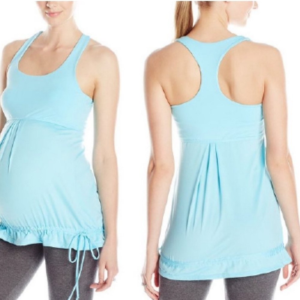 Light Blue Maternity Racerback Activewear Athleisure LAMAZE Sports top (#1,099)